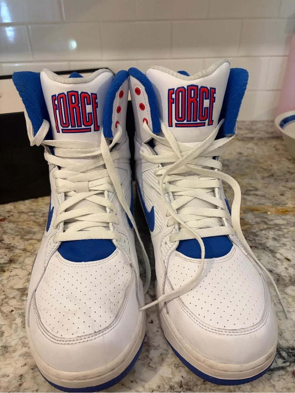 Nike Air Command Force Ultramarine Sixers 2014 White Lion Blue Crimson Men’s 12